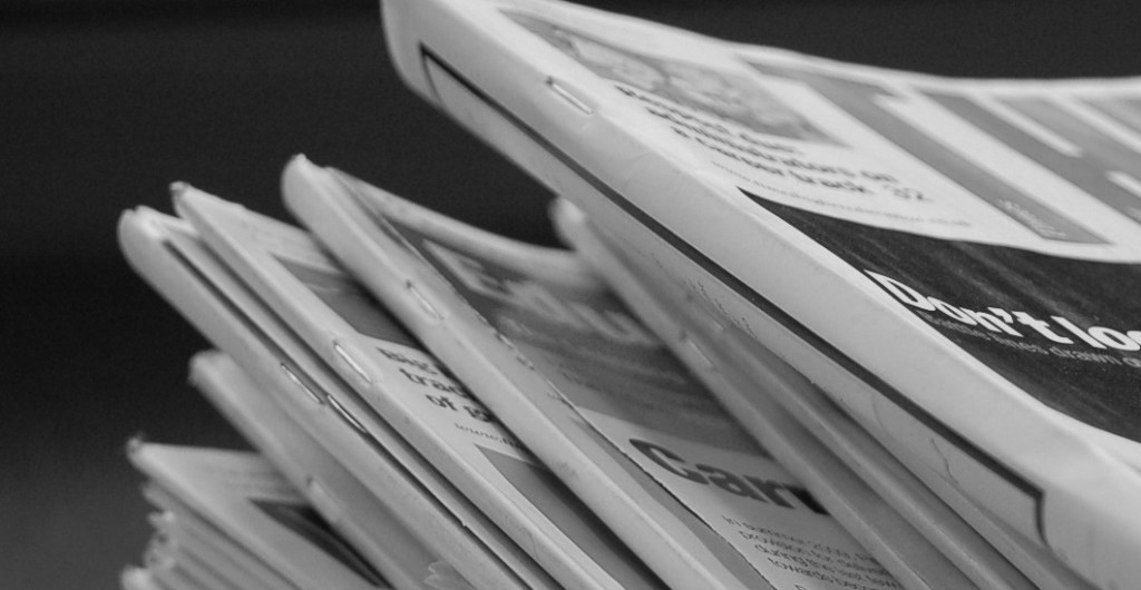 shot of magazine pile
